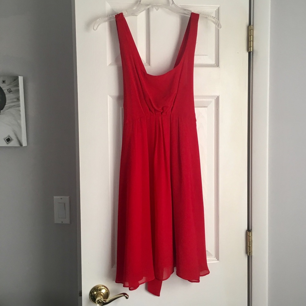 Forever 21 Red Chiffon Midi Dress